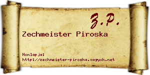 Zechmeister Piroska névjegykártya
